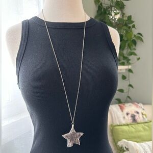 Amethyst Crystal Star Necklace • Raw Amethyst Geode • Long Necklace • OOAK Stone